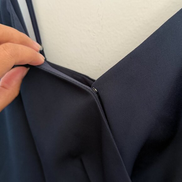 Chelsea28 A Line Navy Surplice Wrap Ruffle Midi Dress Nordstrom Medium - Picture 5 of 8